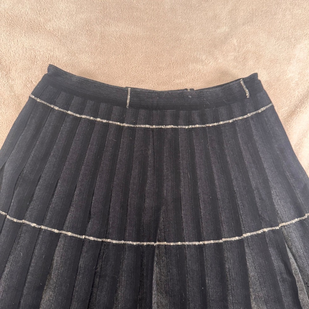 Vintage Pendleton 100% Virgin Wool Pleated Midi Skirt Dark Academia Sz S *FLAW - Picture 3 of 11